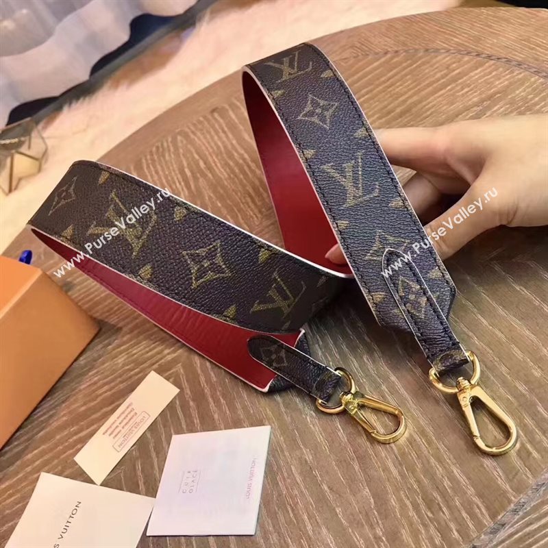 LV Louis Vuitton Monogram Shoulder Strap for Bag J02287 Red 6849