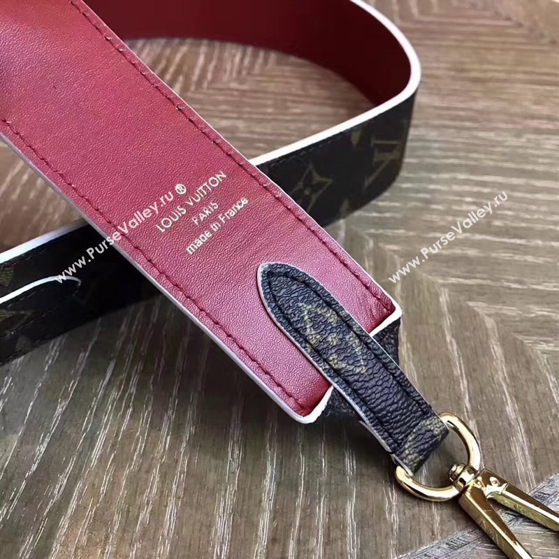 LV Louis Vuitton Monogram Shoulder Strap for Bag J02287 Red 6849