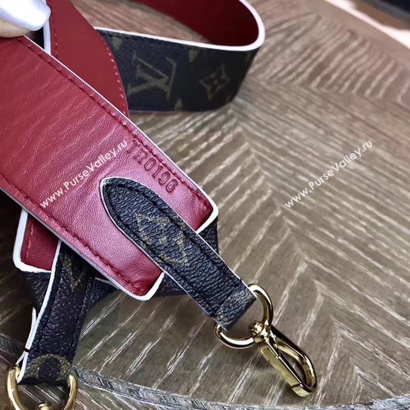 LV Louis Vuitton Monogram Shoulder Strap for Bag J02287 Red 6849