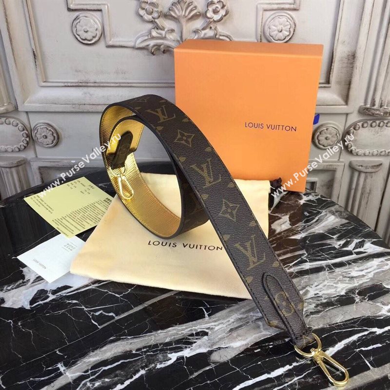 LV Louis Vuitton Monogram Shoulder Strap for Bag J02334 Gold 6851