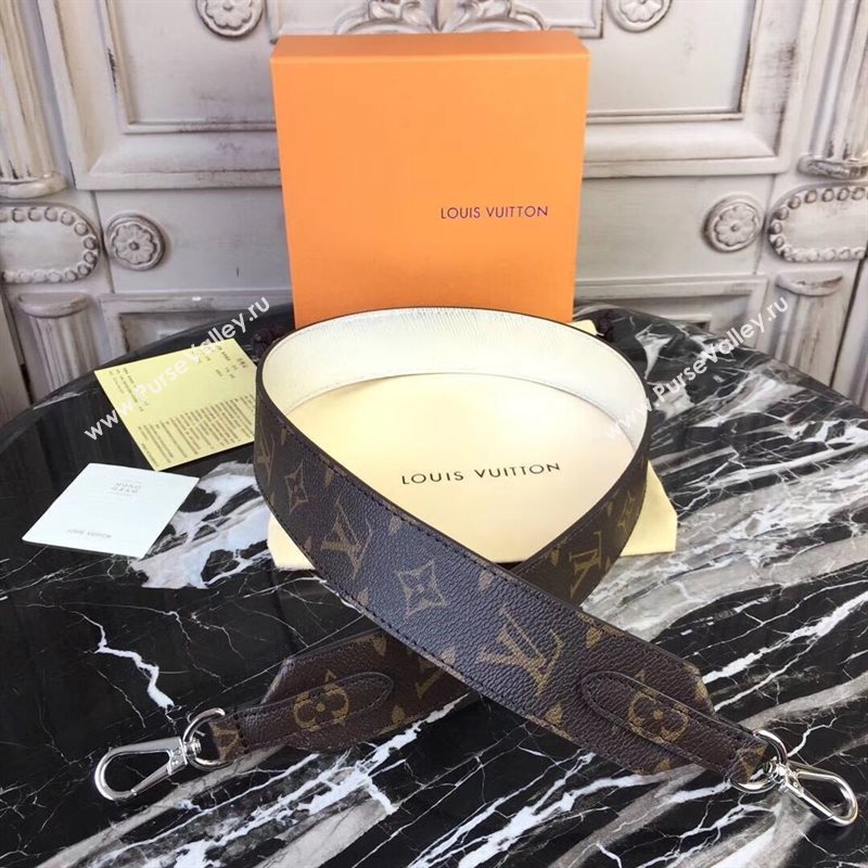 LV Louis Vuitton Monogram Shoulder Strap for Bag J02333 Silver 6852