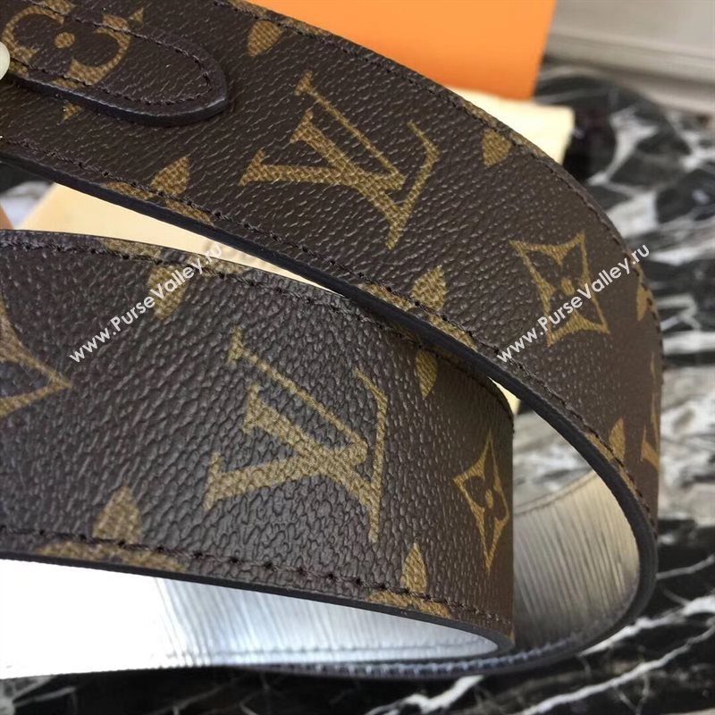 LV Louis Vuitton Monogram Shoulder Strap for Bag J02333 Silver 6852