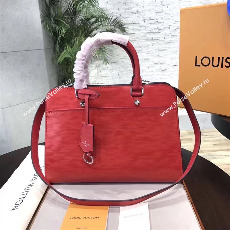 LV Louis Vuitton Vaneau MM Handbag Epi Leather Tote Bag M51246 Red 6854