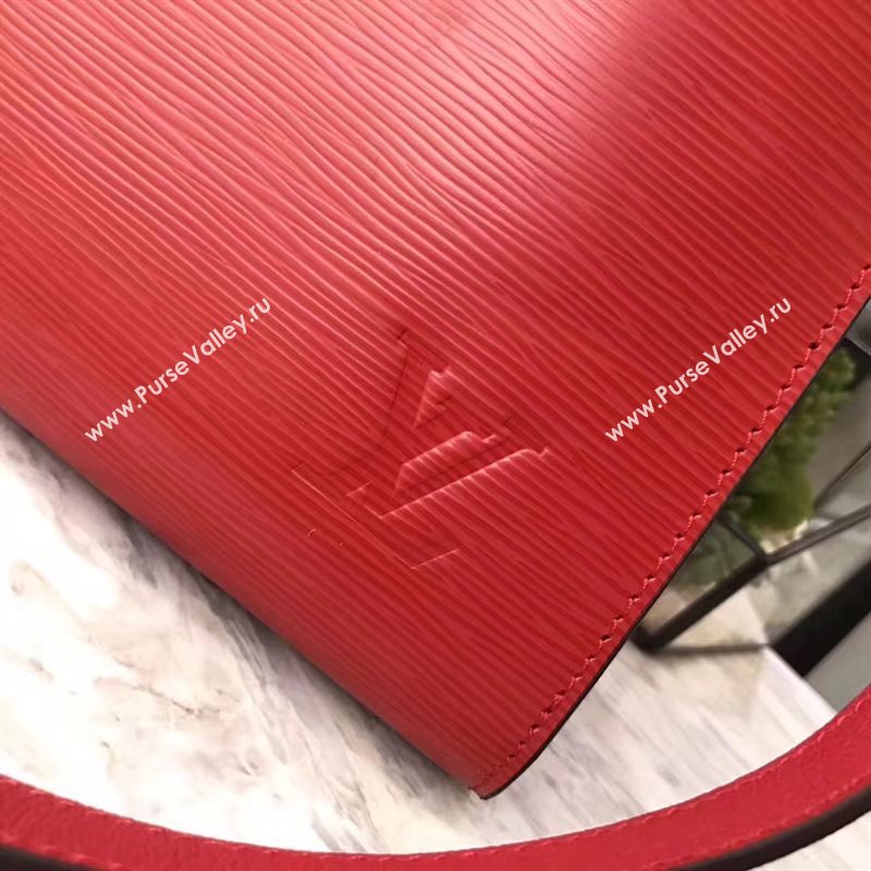 LV Louis Vuitton Vaneau MM Handbag Epi Leather Tote Bag M51246 Red 6854