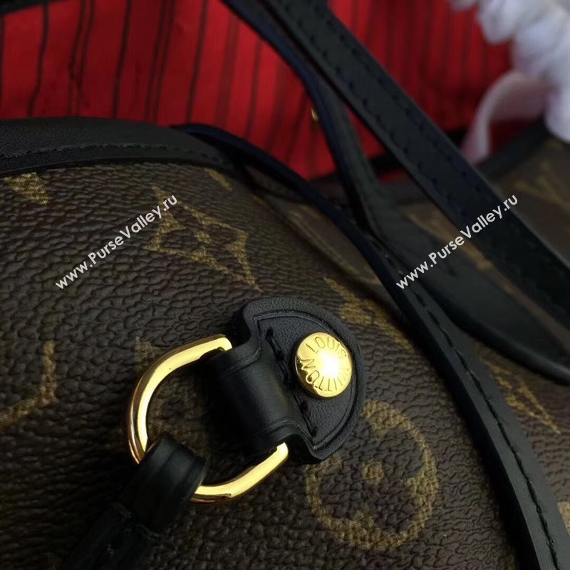 LV Louis Vuitton Neverfull 32 MM Handbag Monogram Cabas Bag M41177 Red 6856