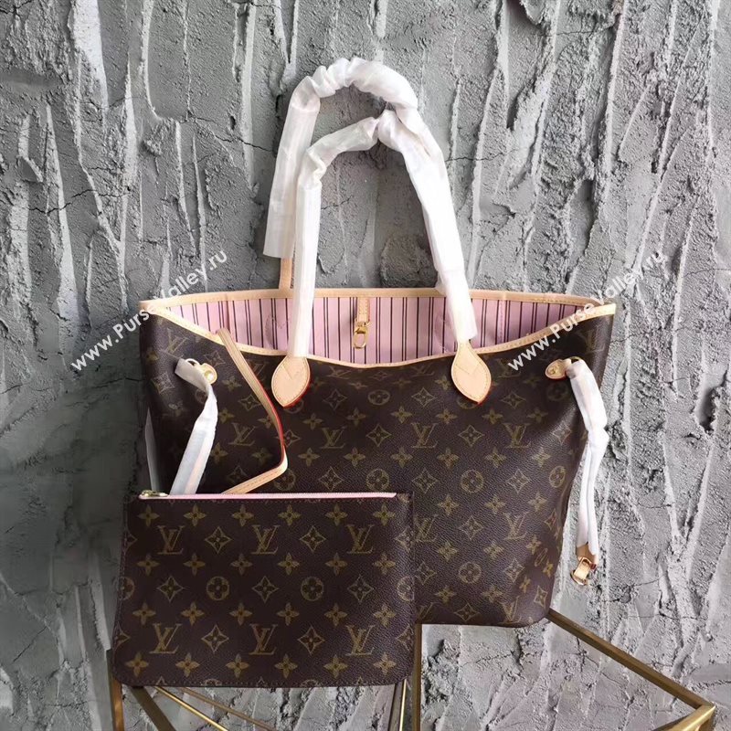 LV Louis Vuitton Neverfull 32 MM Handbag Monogram Cabas Bag M40995 Pink 6857