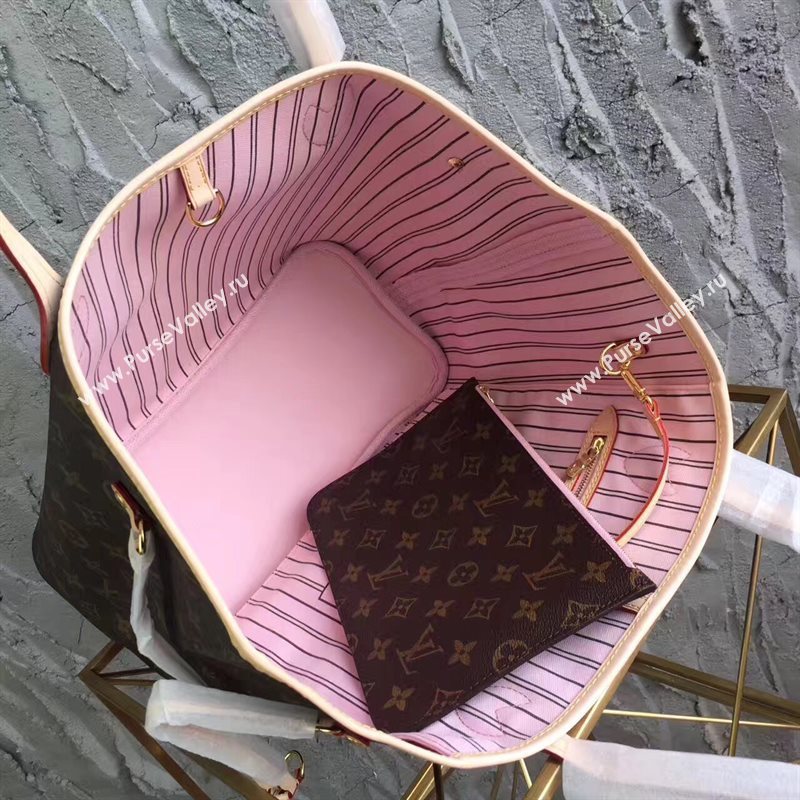 LV Louis Vuitton Neverfull 32 MM Handbag Monogram Cabas Bag M40995 Pink 6857