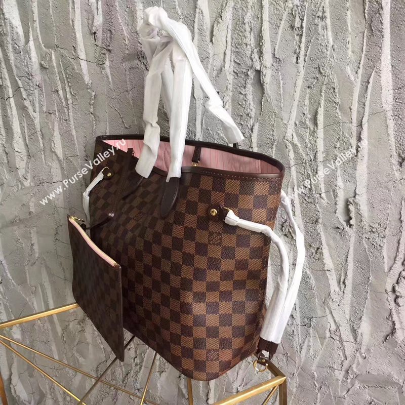 LV Louis Vuitton Neverfull 32 MM Handbag Damier Ebene Cabas Bag N41603 Coffee 6858