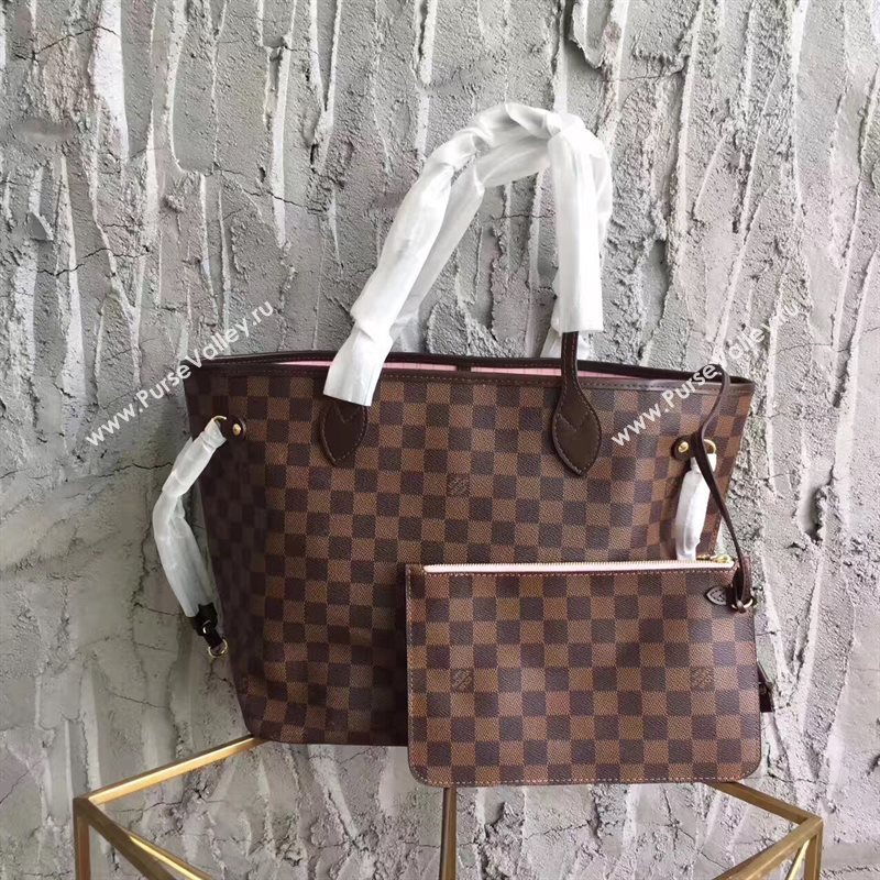 LV Louis Vuitton Neverfull 32 MM Handbag Damier Ebene Cabas Bag N41603 Coffee 6858