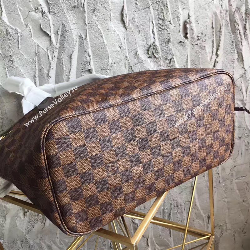 LV Louis Vuitton Neverfull 32 MM Handbag Damier Ebene Cabas Bag N41603 Coffee 6858