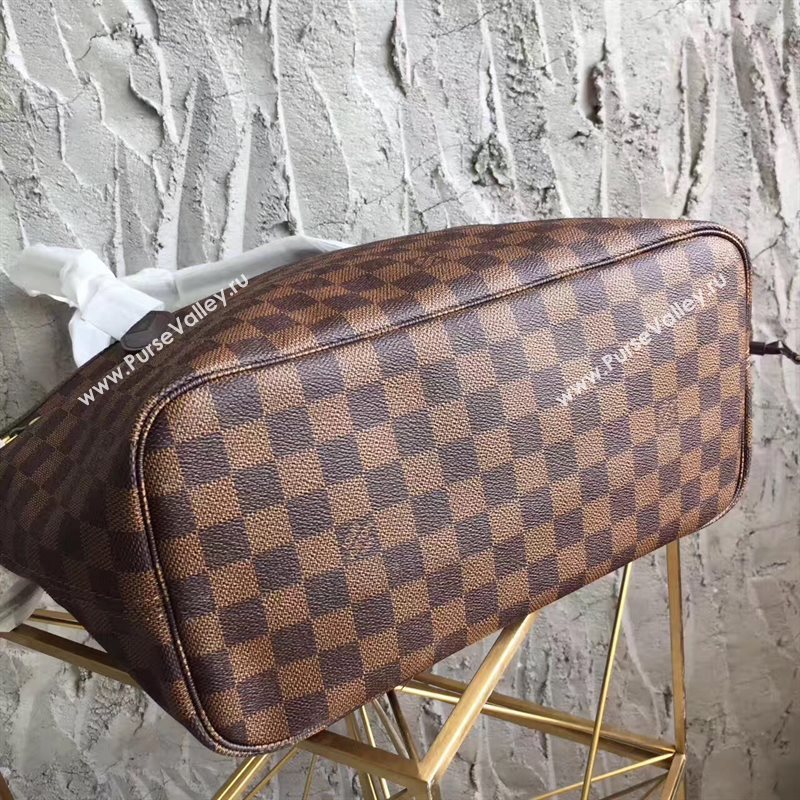 LV Louis Vuitton Neverfull 32 MM Handbag Damier Ebene Cabas Bag N41603 Coffee 6858