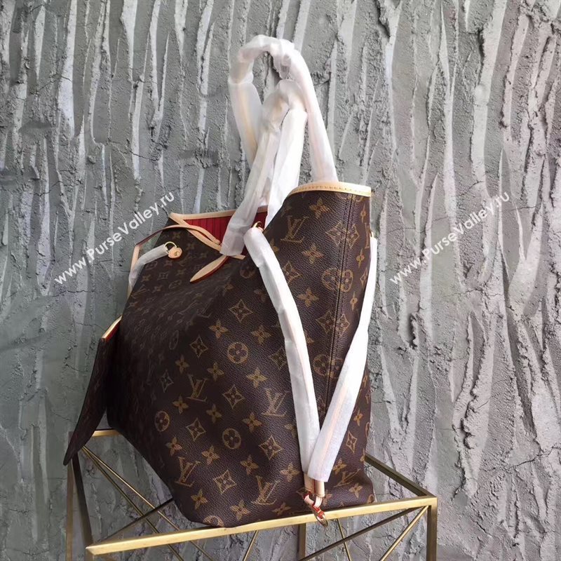 LV Louis Vuitton Neverfull 40 GM Handbag Monogram Cabas Bag M41177 Red 6860