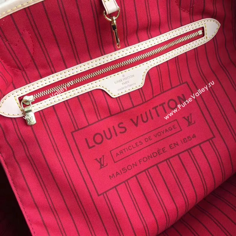 LV Louis Vuitton Neverfull 40 GM Handbag Monogram Cabas Bag M41177 Red 6860