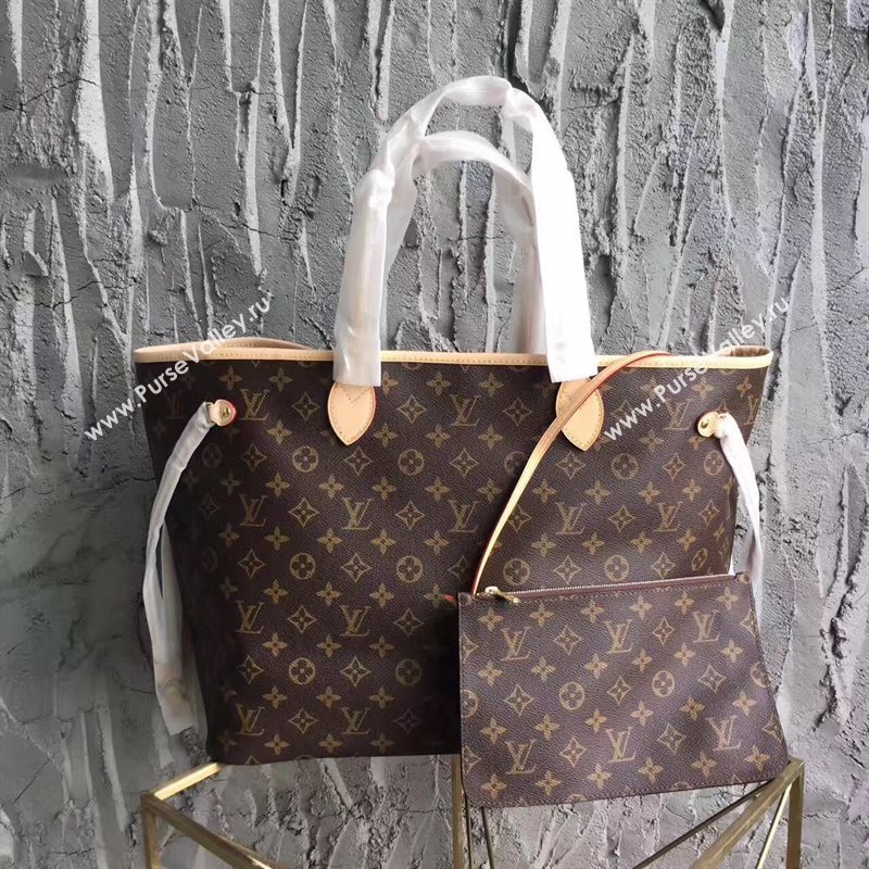 LV Louis Vuitton Neverfull GM Handbag 40cm Monogram Cabas Bag M40990 Beige 6862