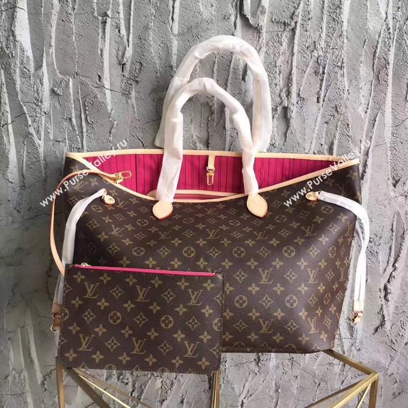 LV Louis Vuitton Neverfull GM Handbag 40cm Monogram Cabas Bag M41180 Rose 6864