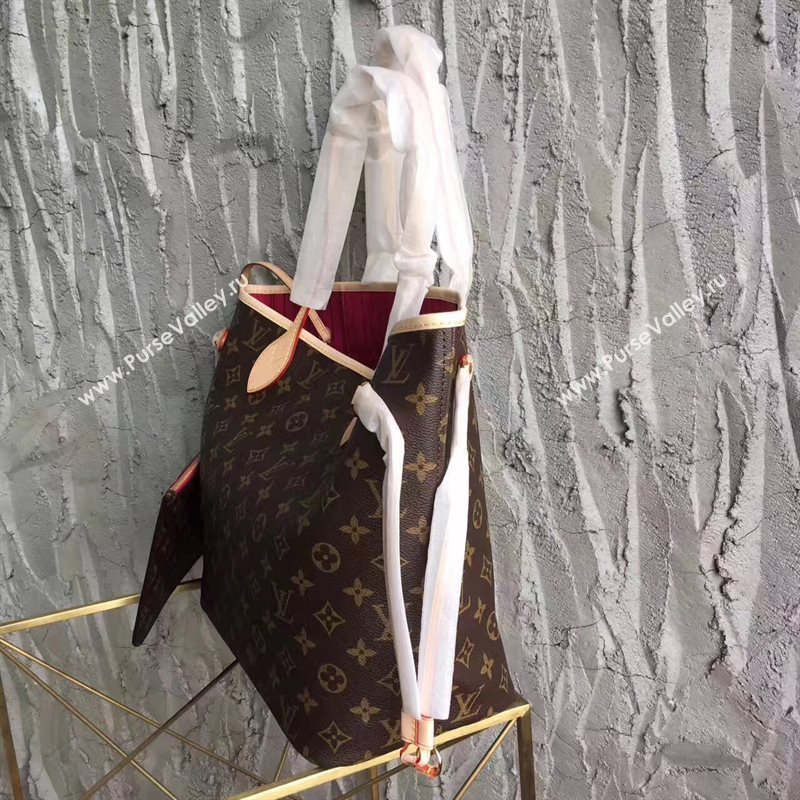 LV Louis Vuitton Neverfull MM Handbag 32cm Monogram Cabas Bag M41178 Rose 6865