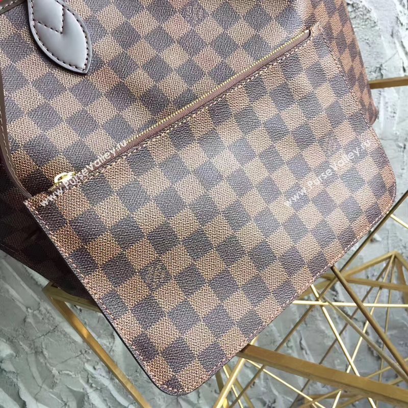 LV Louis Vuitton Neverfull MM Handbag 32cm Damier Cabas Bag N41358 Coffee 6867