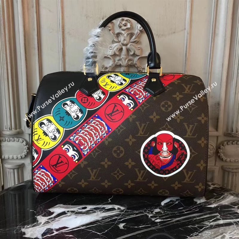 LV Louis Vuitton Speedy 30 Handbag Monogram Epi Leather Bag M43505 Brown 6870