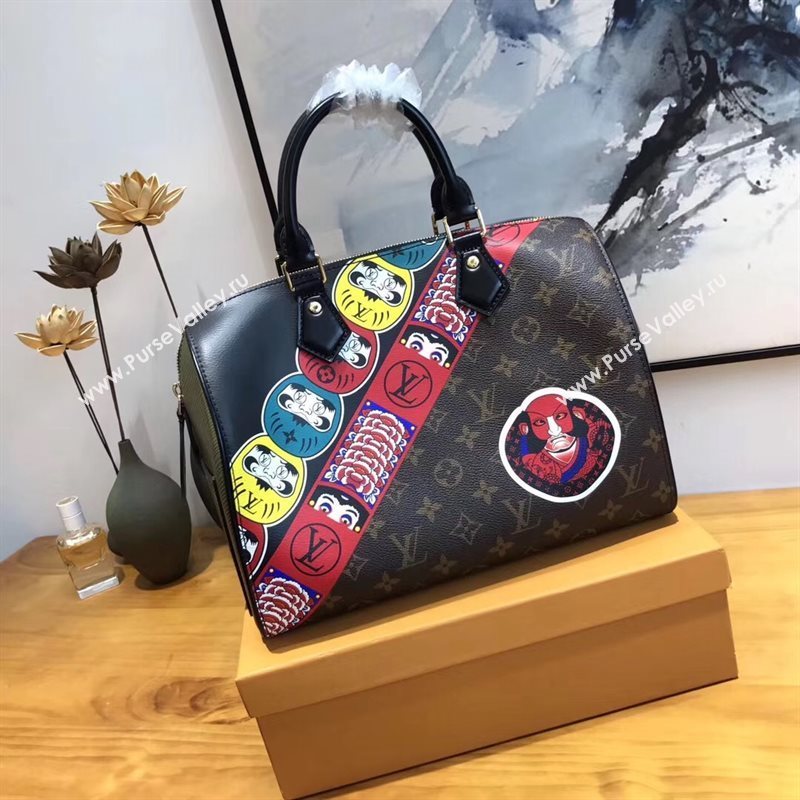 LV Louis Vuitton Speedy 30 Handbag Monogram Epi Leather Bag M43505 Brown 6870