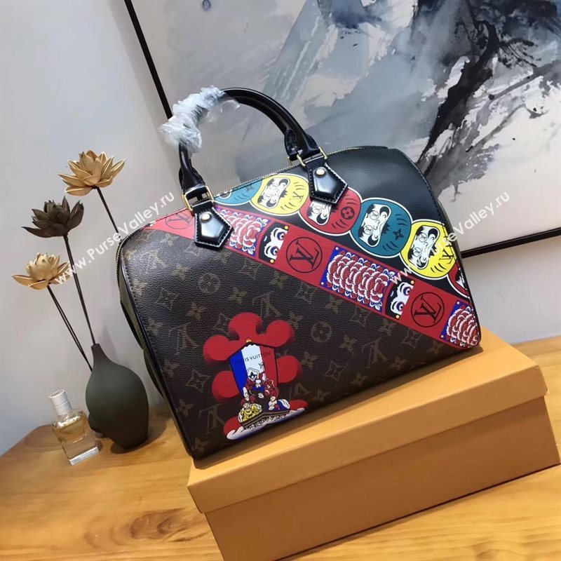 LV Louis Vuitton Speedy 30 Handbag Monogram Epi Leather Bag M43505 Brown 6870