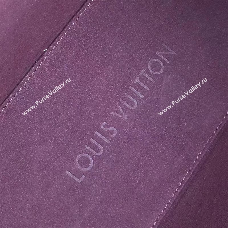 LV Louis Vuitton Long Beach MM Handbag Monogram Patent Leather Bag M90475 Wine 6871