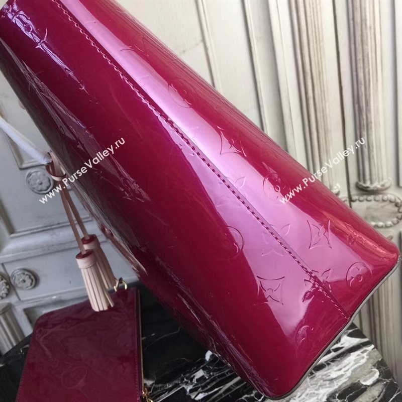 LV Louis Vuitton Long Beach MM Handbag Monogram Patent Leather Bag M90475 Purple 6872