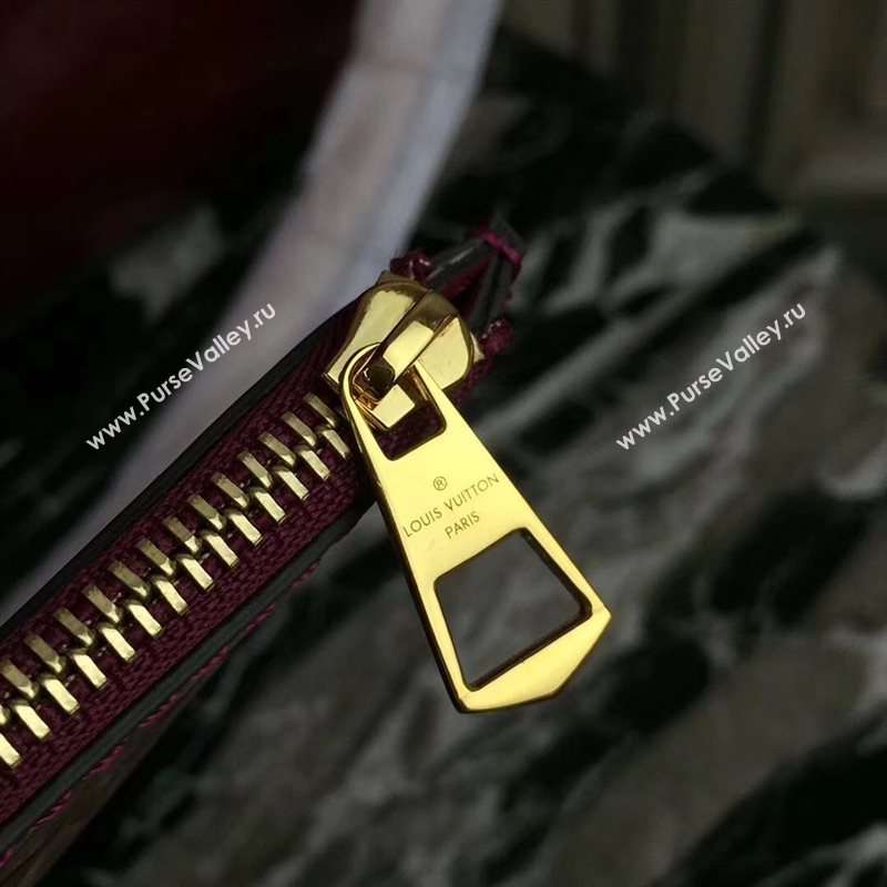 LV Louis Vuitton Long Beach MM Handbag Monogram Patent Leather Bag M90475 Purple 6872