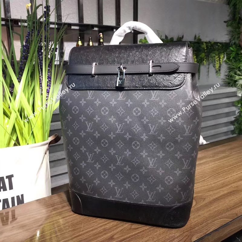 LV Men Louis Vuitton Steamer Backpack Bag Monogram Zack Handbag M44052 Gray 6873