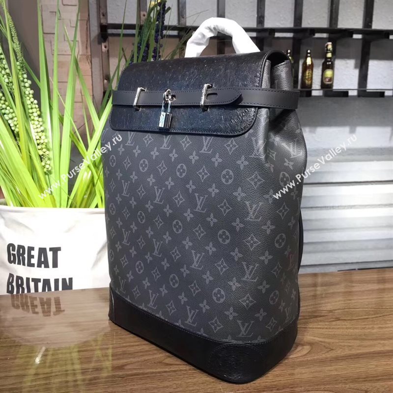 LV Men Louis Vuitton Steamer Backpack Bag Monogram Zack Handbag M44052 Gray 6873