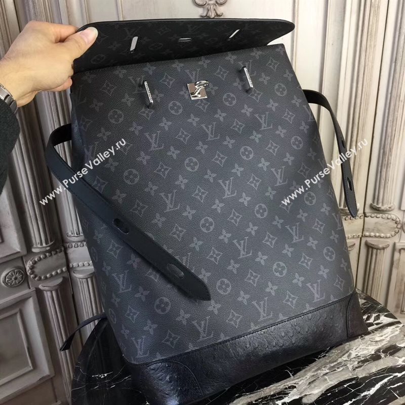 LV Men Louis Vuitton Steamer Backpack Bag Monogram Zack Handbag M44052 Gray 6873