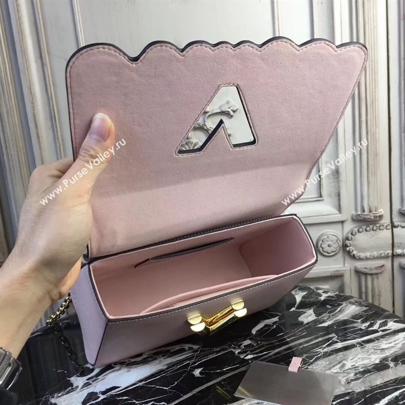 LV Louis Vuitton Twist MM Bag Monogram Chain Epi Leather Handbag M50282 Pink 6875