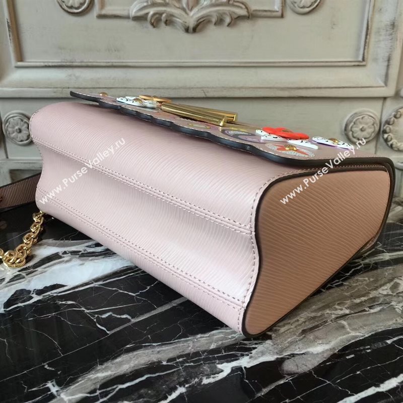 LV Louis Vuitton Twist MM Bag Monogram Chain Epi Leather Handbag M50282 Pink 6875