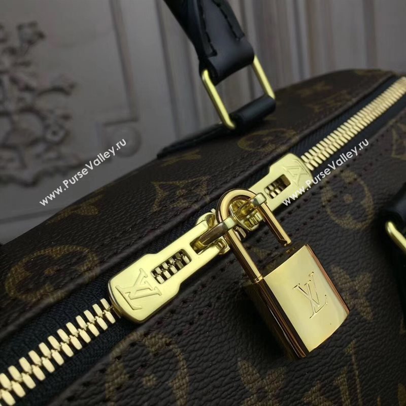 LV Louis Vuitton Speedy 25 Handbag Monogram Shoulder Bag M41113 Black 6877