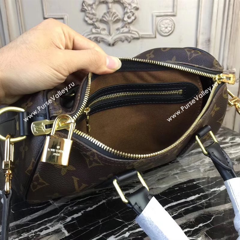 LV Louis Vuitton Speedy 25 Handbag Monogram Shoulder Bag M41113 Black 6877