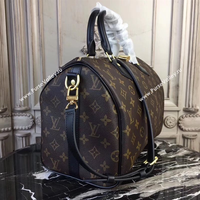 LV Louis Vuitton Speedy 30 Handbag Monogram Shoulder Bag M41112 Black 6878