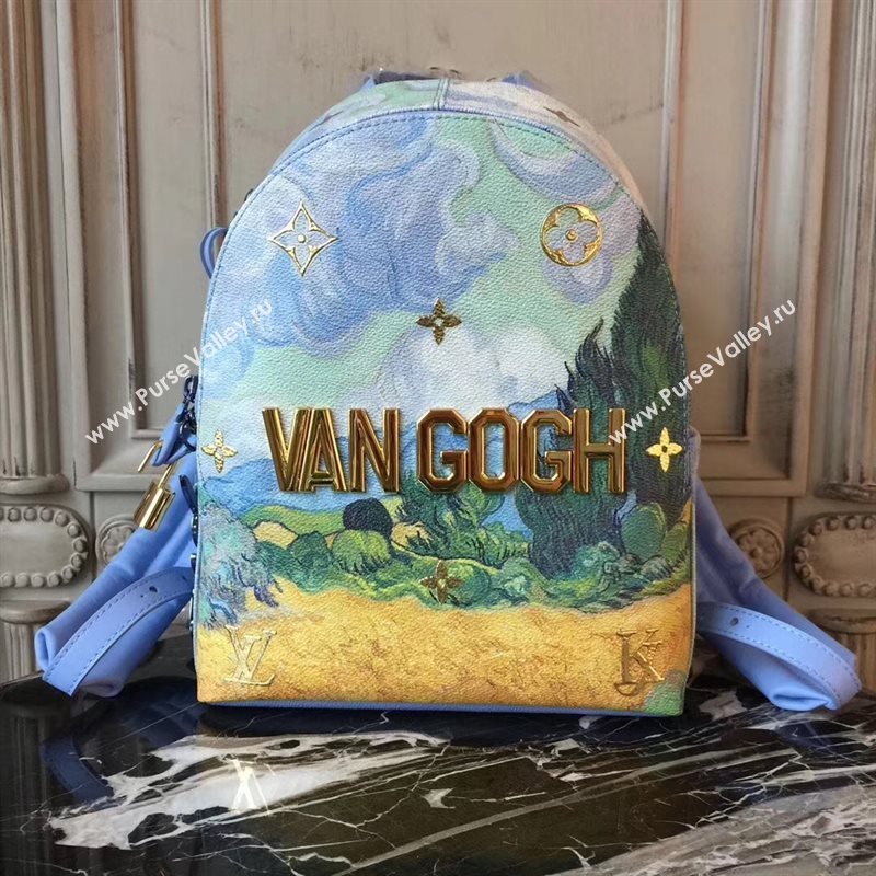 LV Louis Vuitton Palm Springs Backpack Bag Monogram Masters Handbag M43374 Blue 6879