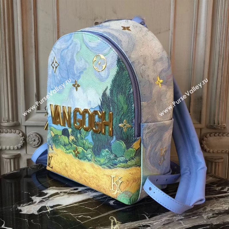 LV Louis Vuitton Palm Springs Backpack Bag Monogram Masters Handbag M43374 Blue 6879