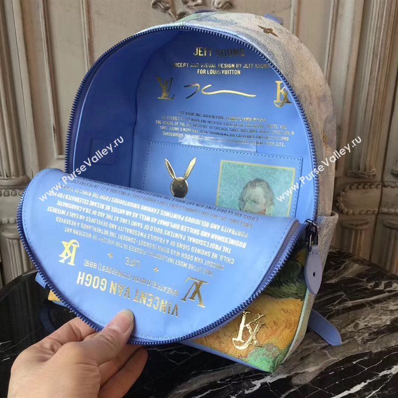 LV Louis Vuitton Palm Springs Backpack Bag Monogram Masters Handbag M43374 Blue 6879