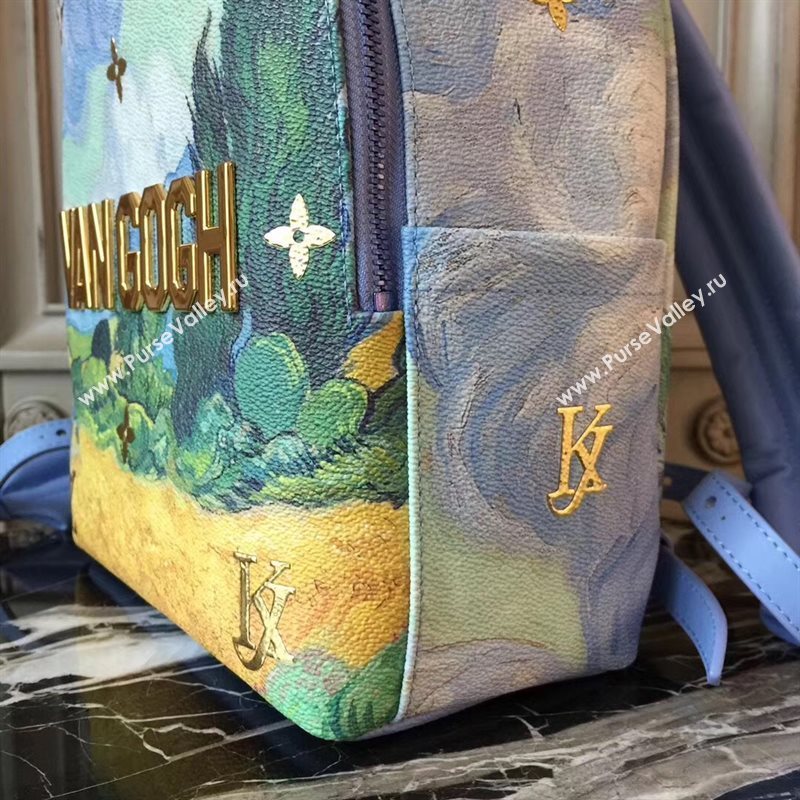 LV Louis Vuitton Palm Springs Backpack Bag Monogram Masters Handbag M43374 Blue 6879