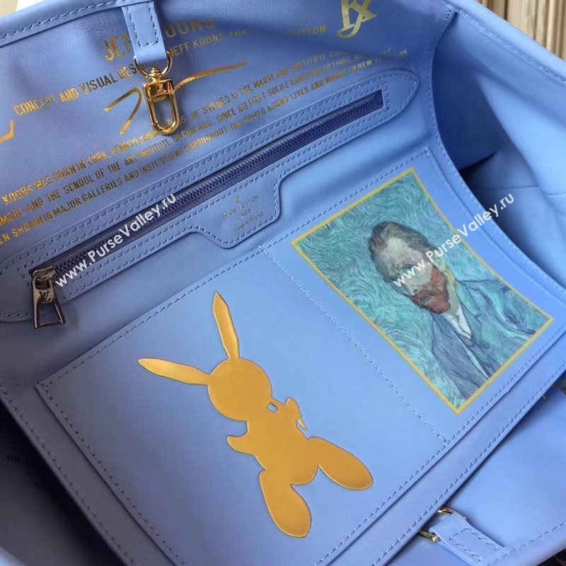 LV Louis Vuitton Neverfull MM Handbag Masters Cabas Bag M43331 Blue 6880