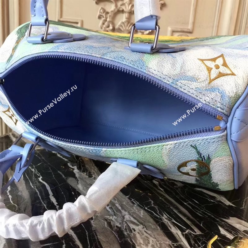 LV Louis Vuitton Speedy 30 Handbag Masters Tote Bag M43314 Blue 6881