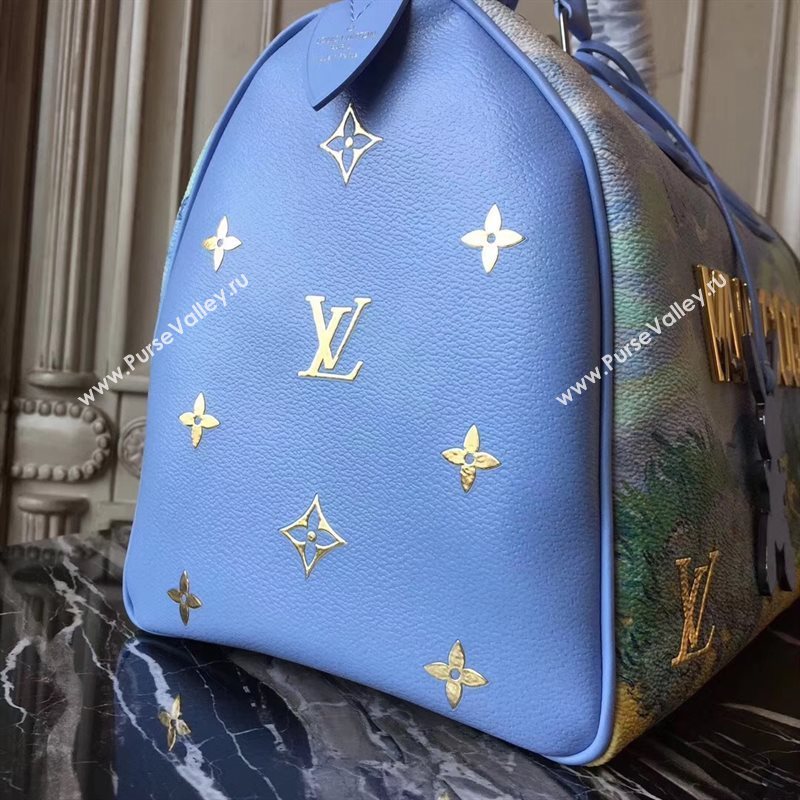 LV Louis Vuitton Speedy 30 Handbag Masters Tote Bag M43314 Blue 6881