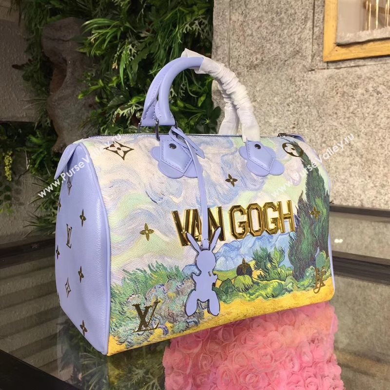 LV Louis Vuitton Speedy 30 Handbag Masters Tote Bag M43314 Blue 6881