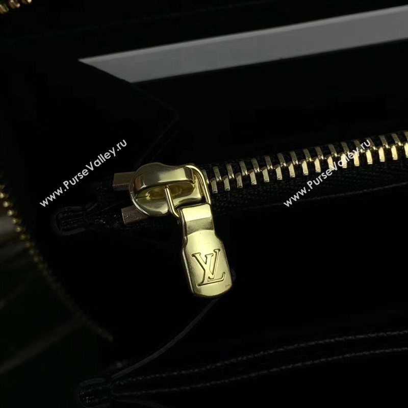 LV Men Louis Vuitton Zippy Wallet Purse Damier Handbag Bag N60015 Brown 6882