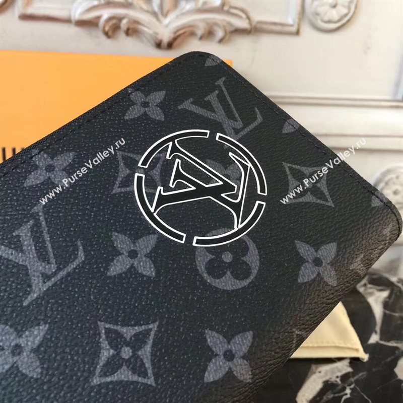 LV Men Louis Vuitton Zippy Wallet Purse Monogram Handbag Bag N60015 Gray 6883