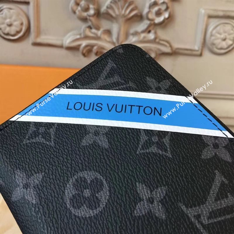 LV Men Louis Vuitton Zippy Wallet Purse Monogram Handbag Bag N60015 Gray 6883