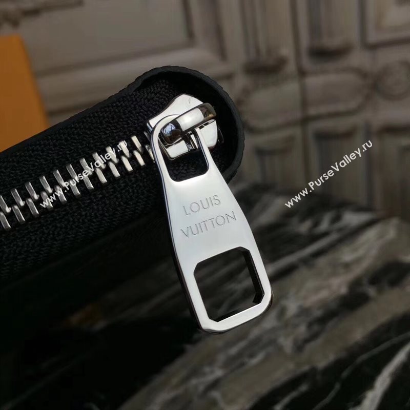 LV Men Louis Vuitton Zippy Wallet Purse Monogram Handbag Bag N60015 Gray 6883