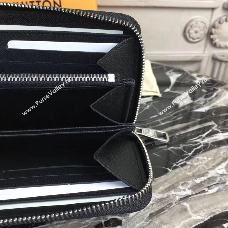 LV Men Louis Vuitton Zippy Wallet Purse Monogram Handbag Bag N60015 Gray 6883