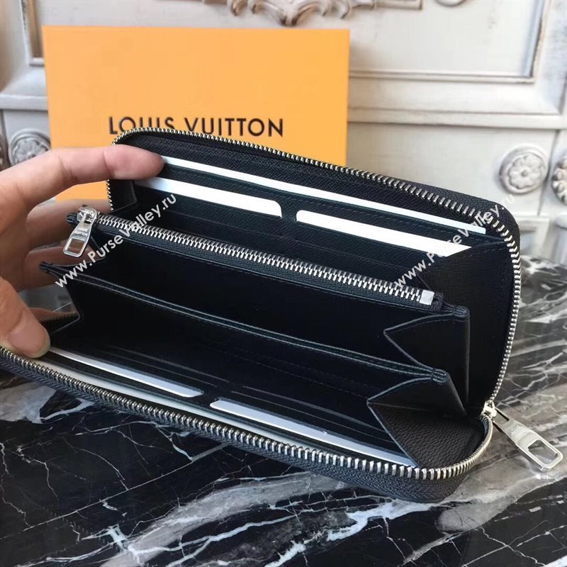 LV Men Louis Vuitton Zippy Wallet Purse Monogram Handbag Bag N60015 Gray 6883