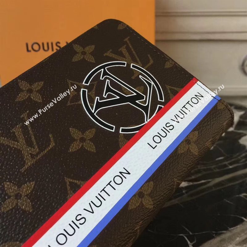 LV Men Louis Vuitton Zippy Wallet Purse Monogram Handbag Bag N60015 Brown 6884